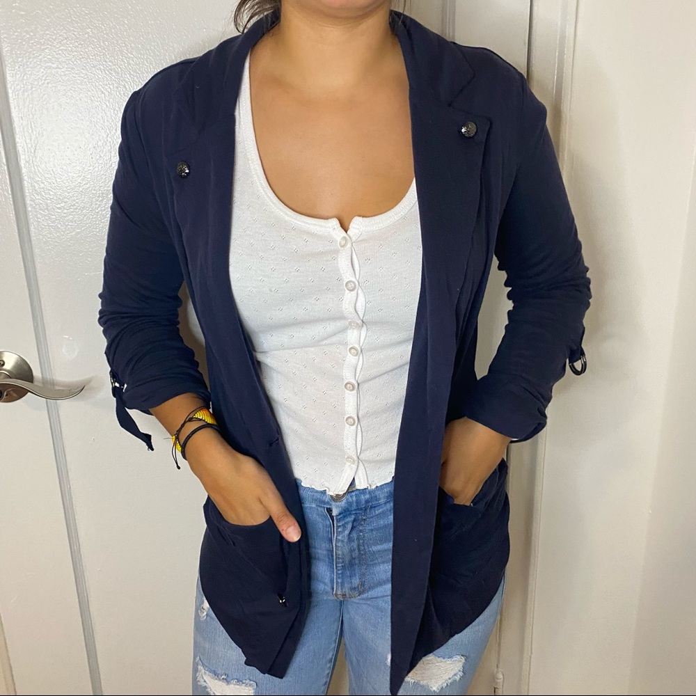 Banana Republic navy button up cardigan